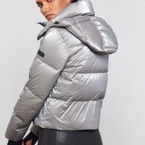 BCBGMAXAZRIA metallic puffer coat
